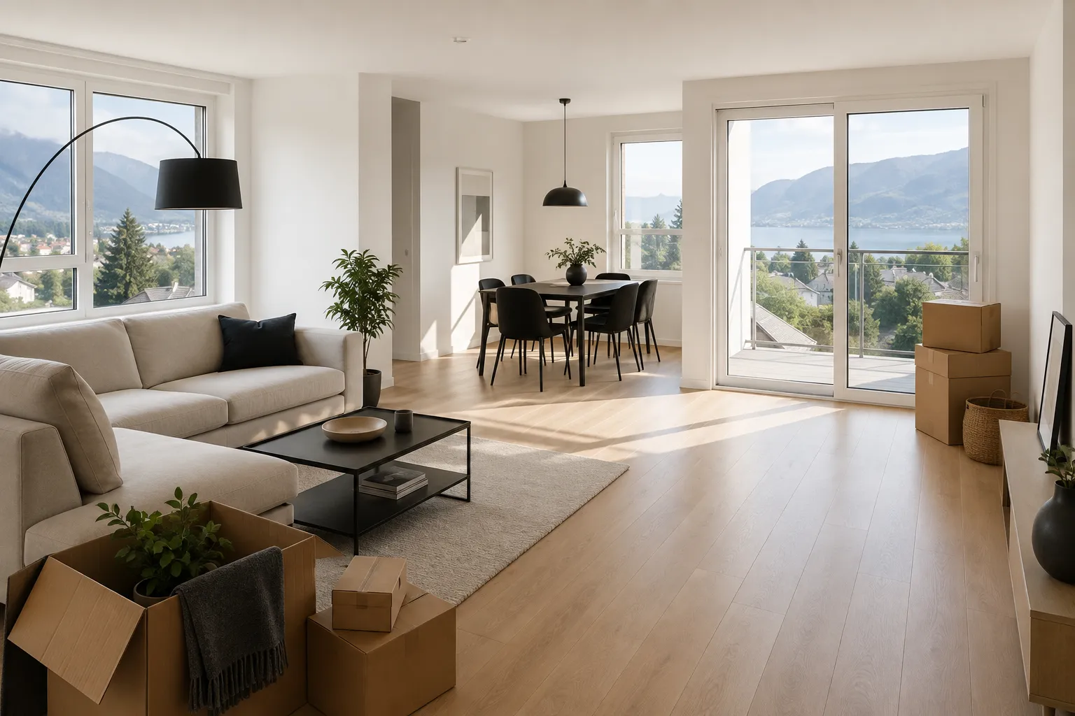 Intérieur moderne nettoyé par Helena Services