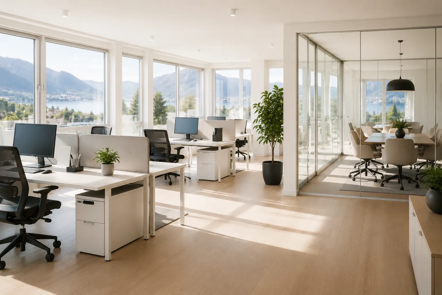 Intérieur moderne nettoyé par Helena Services